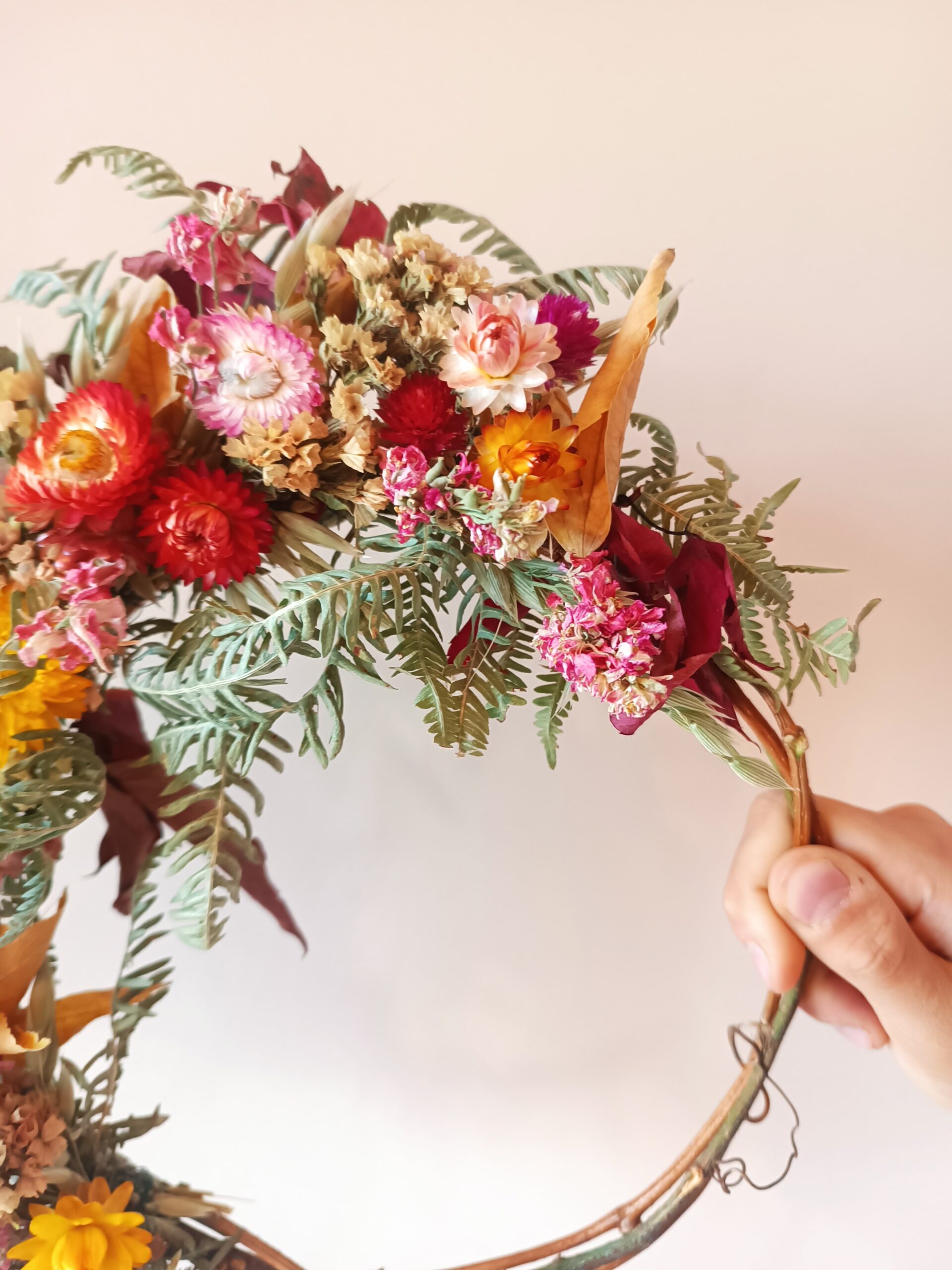 Couronne de fleurs séchées - Automne – Image 4